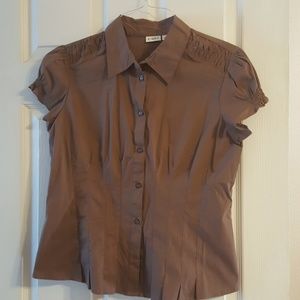 Cotton top with cap sleeves